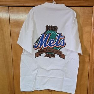 Vintage Game Day Baseball White T-Shirt Mets XL